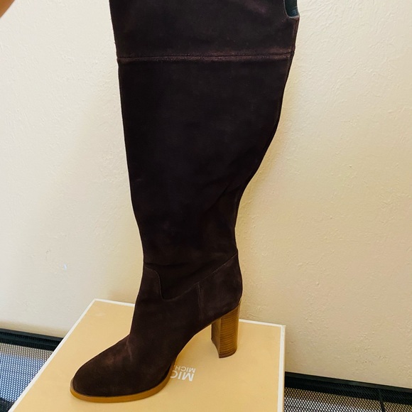 MICHAEL Michael Kors Shoes - Michael Kors Suede chocolate Brown Heeled Boot